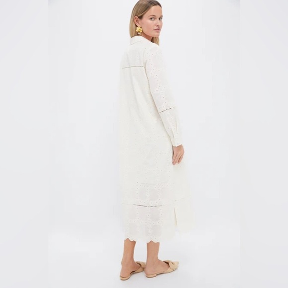 NWT Tuckernuck Pomander Place Ivory Eyelet Griffin Shirt Midi Dress Sz XS - Picture 13 of 14